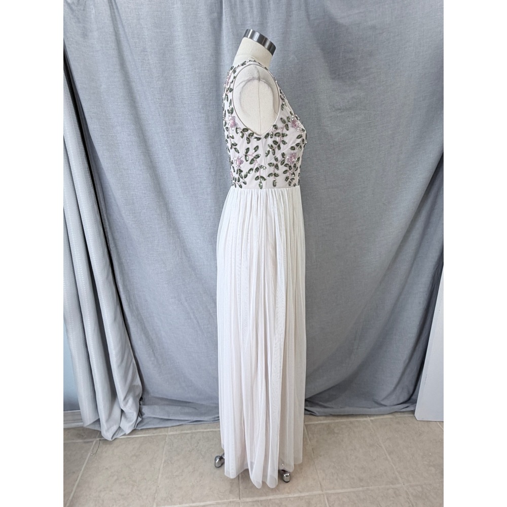 NWT Adrianna Papell Ivory Floral Beaded Sequin Maxi Dress Size 6 Garden Party - Picture 11 of 16